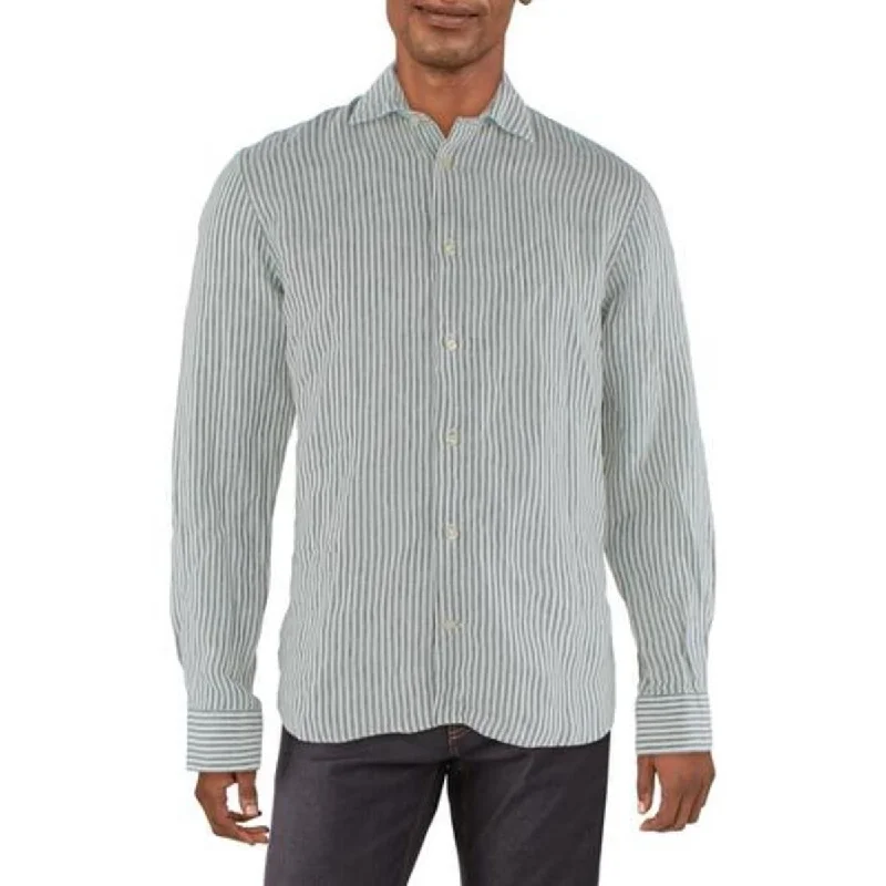 Matíníque Mens Linen Striped Button-Down Shirt Cool Men's Skate