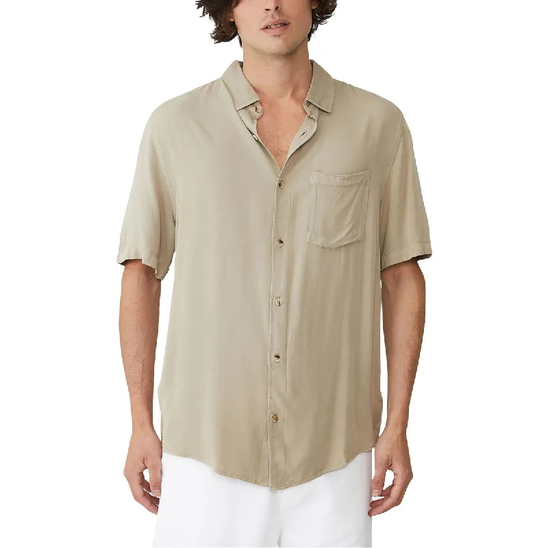 Cotton On Mens Pocket  Button-Down Shirt Elegant Men's Cashmere