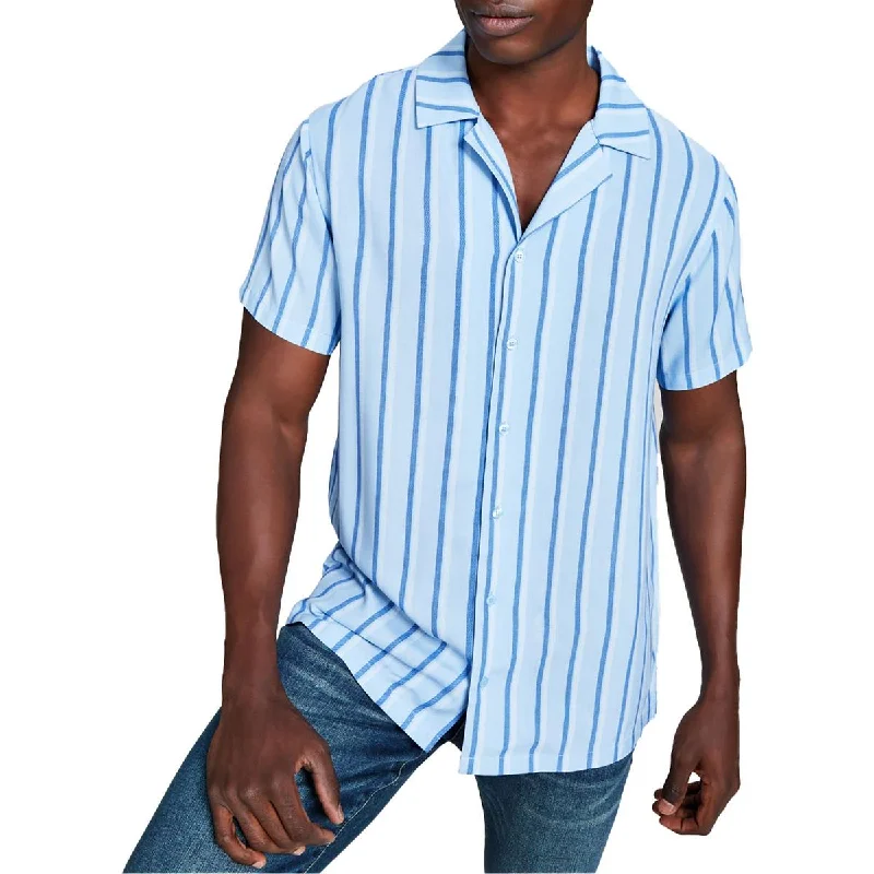 And Now This Mens Woven Striped Button-Down Shirt Elegant Men's Cashmere