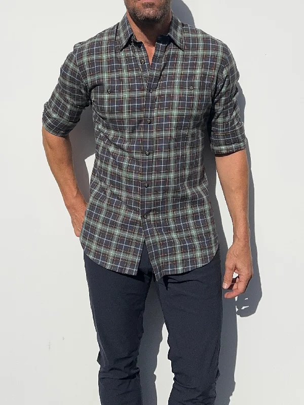 Sage, Blue & Brown Flannel- Small Batch #560 Street