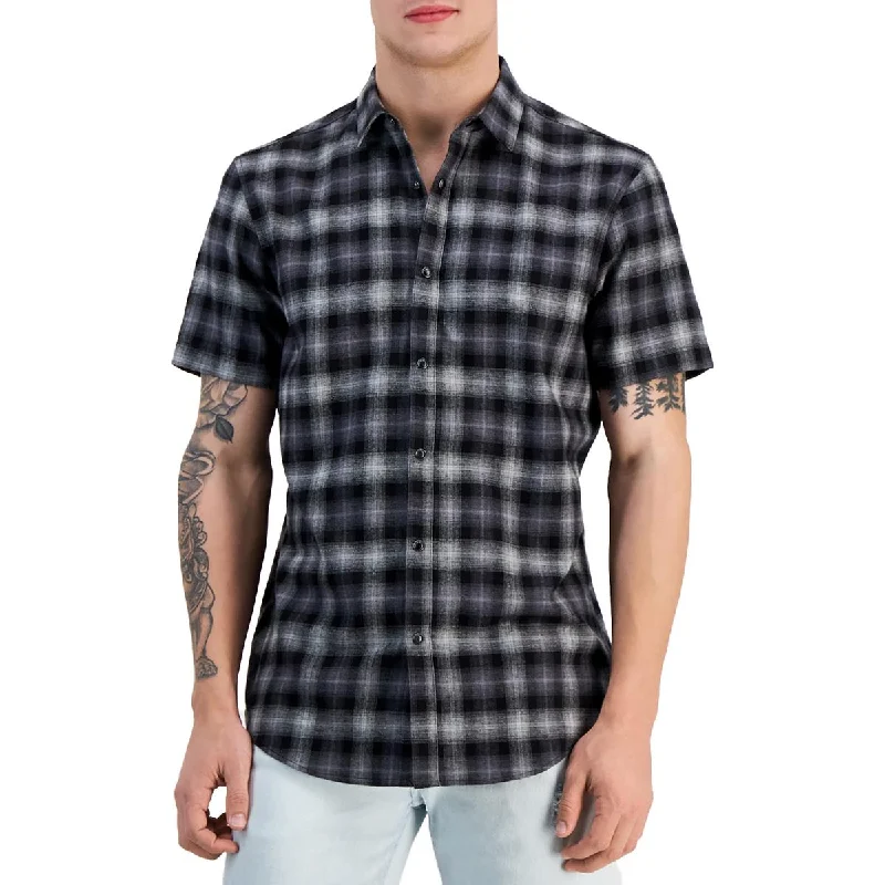 INC Mens Plaid Collared Button-Down Shirt Practical Men's Multi