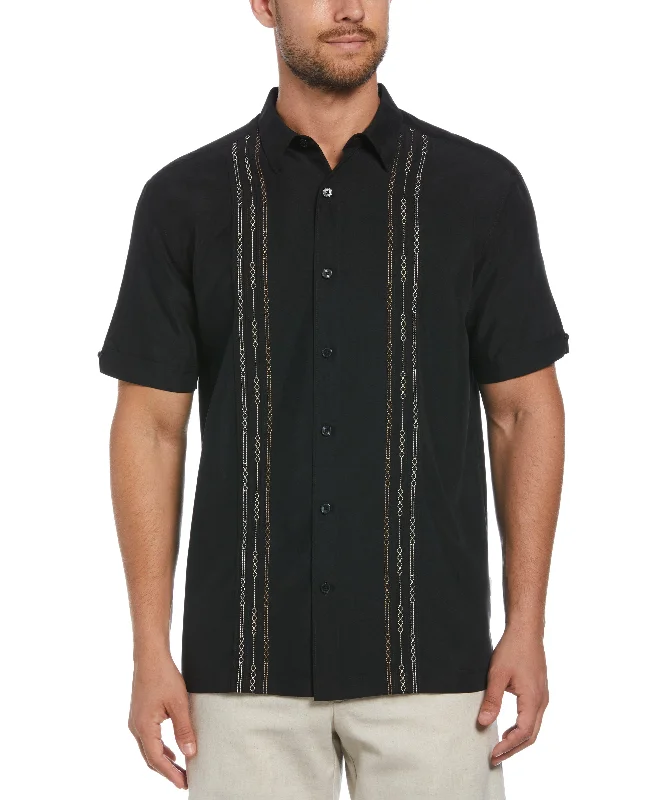 Big & Tall Geo Embroidered Panel Shirt Earthy Men's Sustainable 