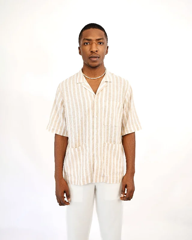 Brown stripped linen shirt Tailored