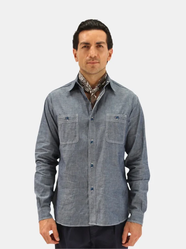 Fortela Chambray Otero Shirt Trendy Men's Oversized