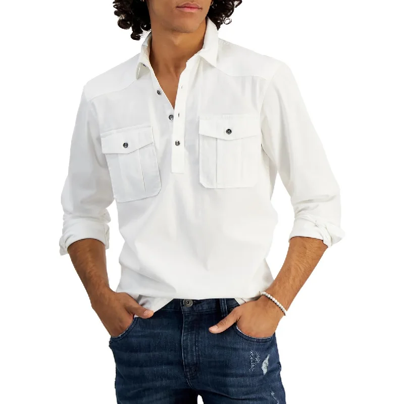 INC Mens Collared Regular Fit Button-Down Shirt Practical Men's Quick