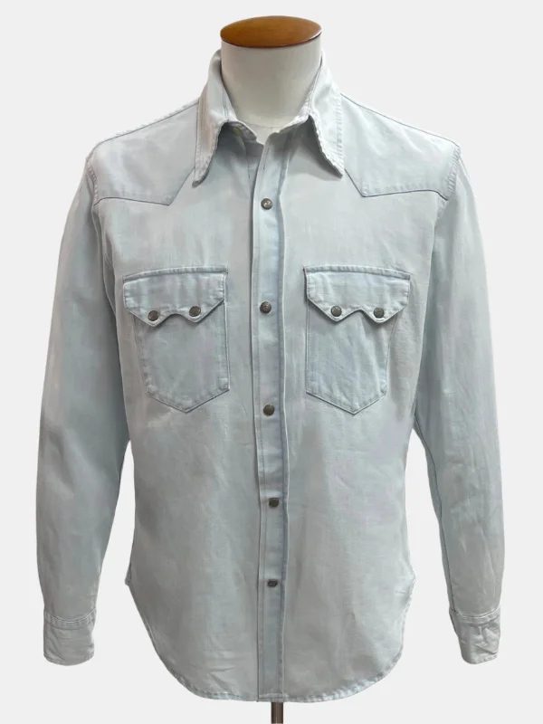 Fortela Light Wash Denim El Paso Shirt Sporty Men's Athleisure 