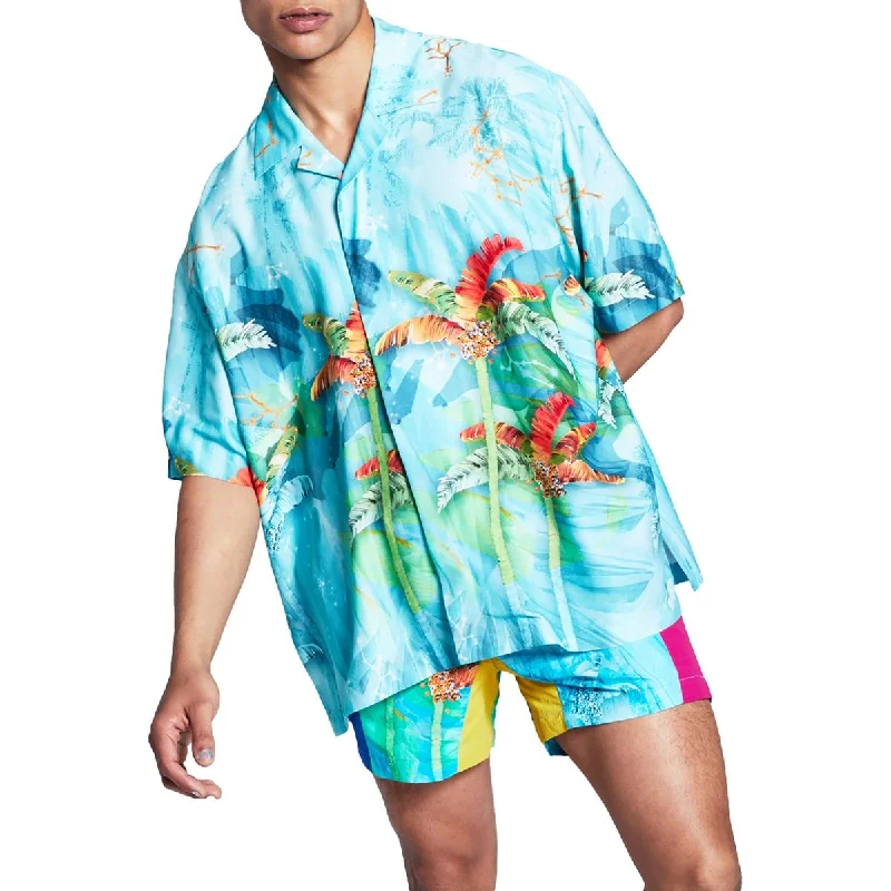 And Now This Mens Collared Printed Hawaiian Print Shirt Artistic Men's Avant