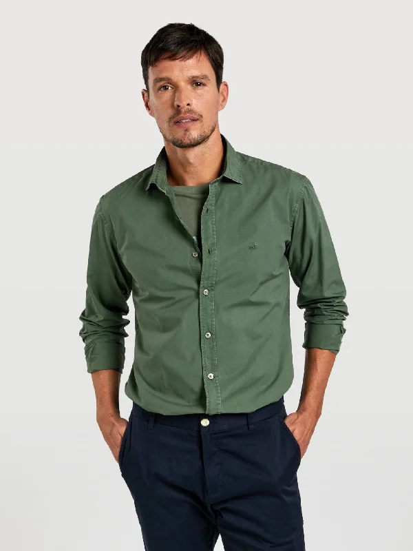 Slim fit poplin faded shirt Monochromatic All