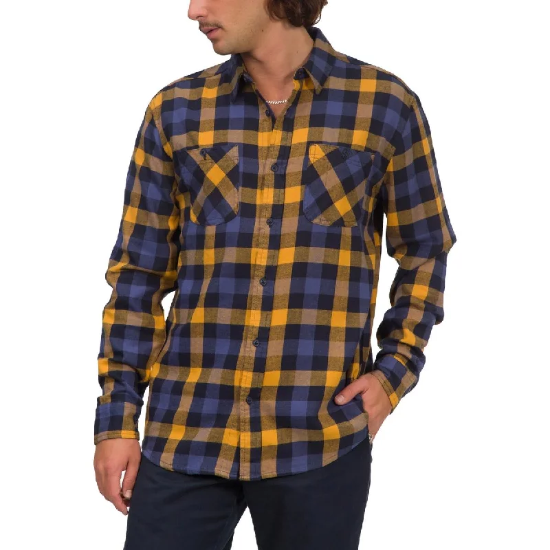 Junk Food Mens Flannel Plaid Button-Down Shirt Hip Men's Urban