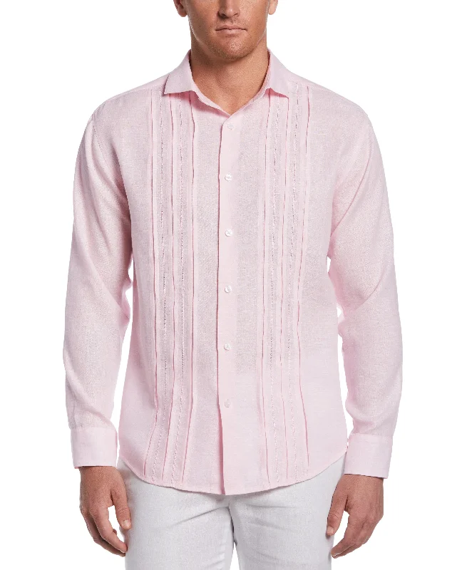 Linen Triple Tuck Embroidered Shirt Street