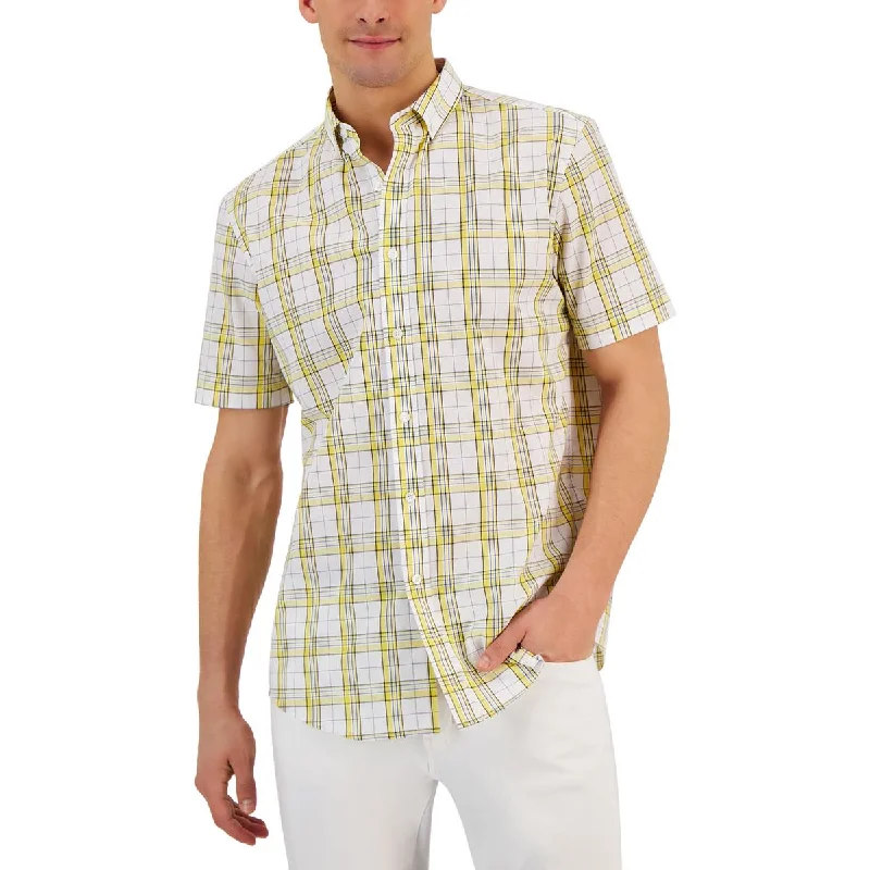 Club Room Mens Woven Collar Button-Down Shirt Business