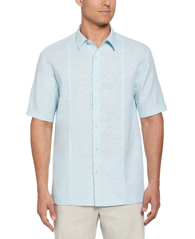 Linen Blend Panel Shirt Dynamic Men's Glow