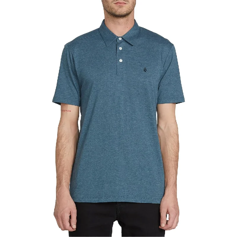 Volcom Mens Button Front Logo Polo Dapper Men's 1920S