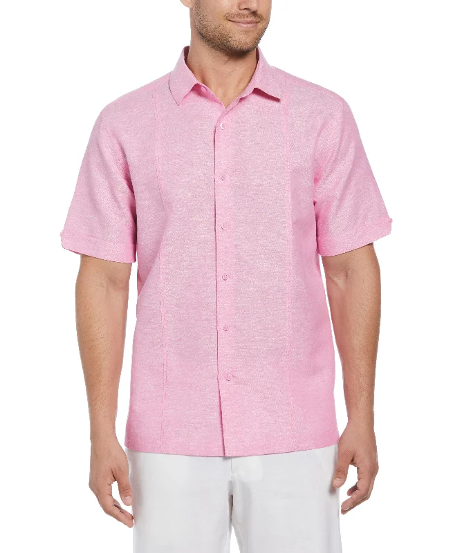 Linen Blend Panel Shirt Bold Men's Statement