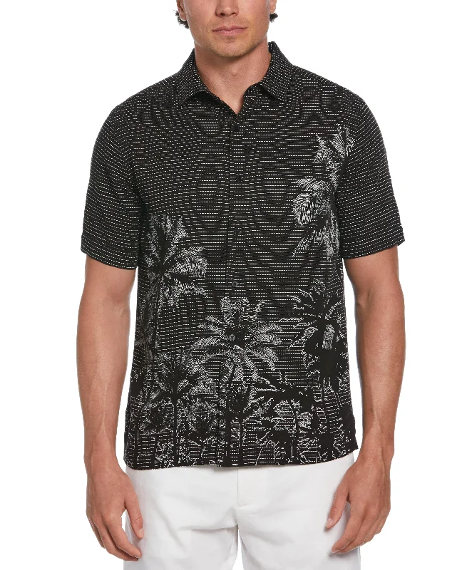 Geo Palms Print Shirt Unique Men's Patch