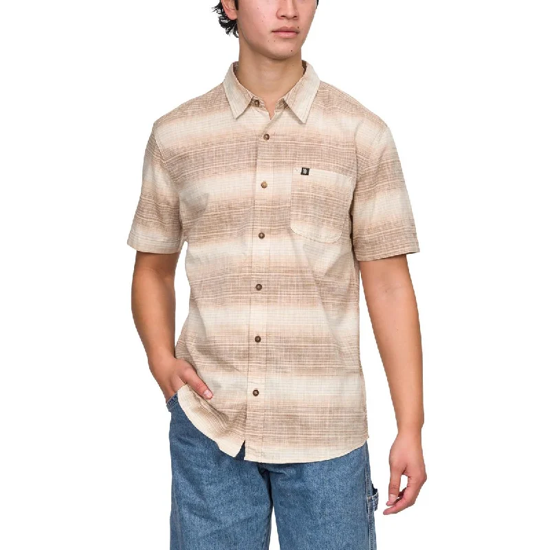 Junk Food Mens Striped Woven Button-Down Shirt Cclassic Men's Tweed