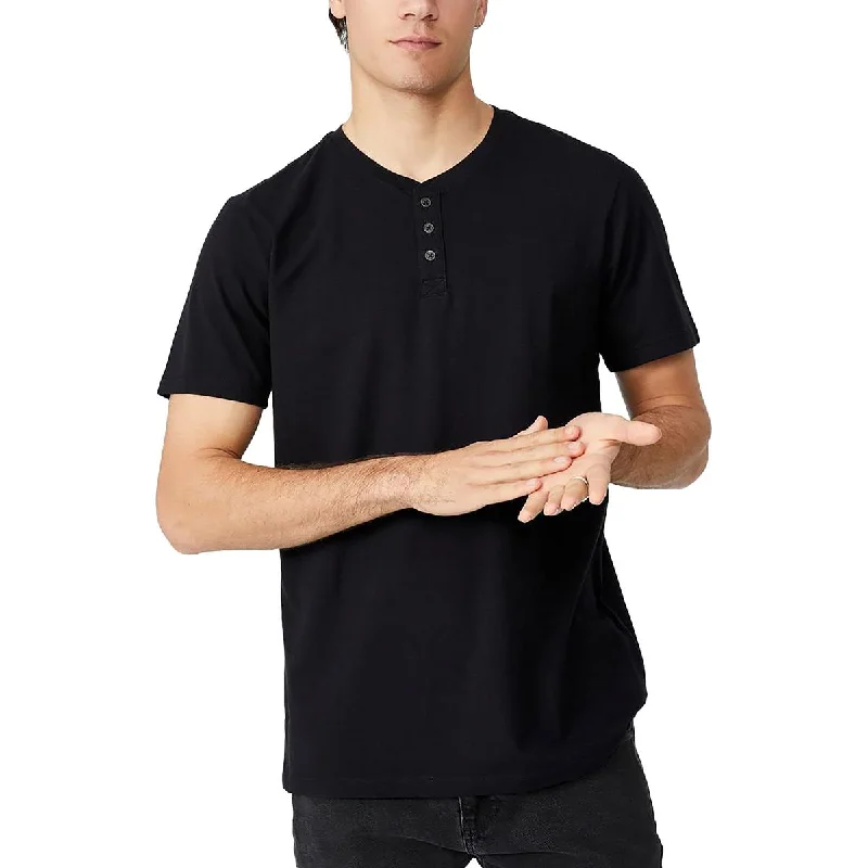 Cotton On Mens Organic Cotton Crewneck Henley Shirt Classic Men's Pin