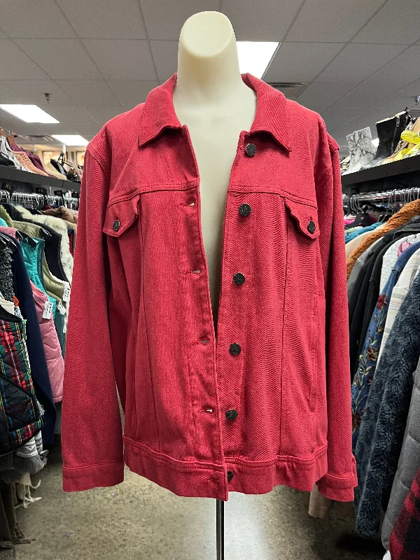 Jacket Denim By Coldwater Creek In Red, Size: 2x Cclassic Men's Tweed