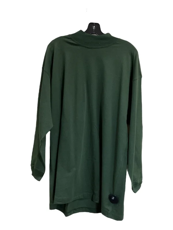 Top Long Sleeve Basic By Erika And Co In Green, Size: 2x Stylish Men's Neon