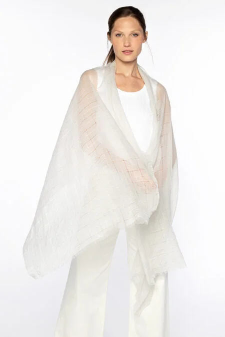 Kinross Cashmere Openwork Sequin Shawl Bohemian Men's Free