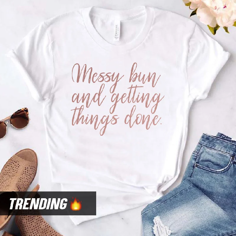 Messy Bun T-Shirt (MRK X) Vacation