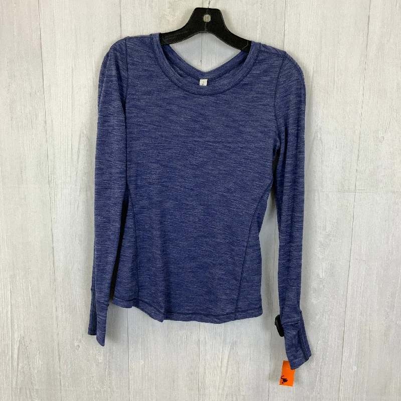 Athletic Top Long Sleeve Collar By Lululemon In Blue, Size: 6 Athletic Men's High