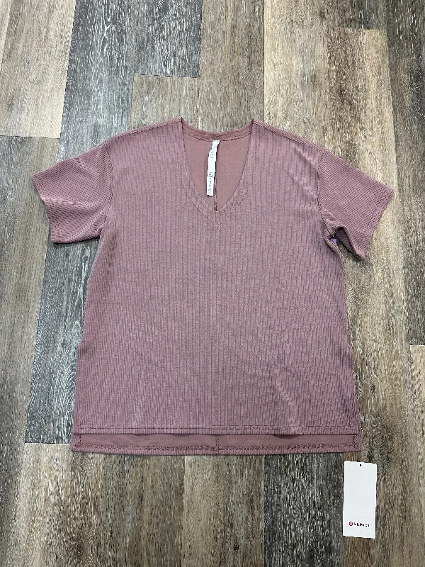 Athletic Top Short Sleeve By Lululemon In Pink, Size: 6 Lumberjack