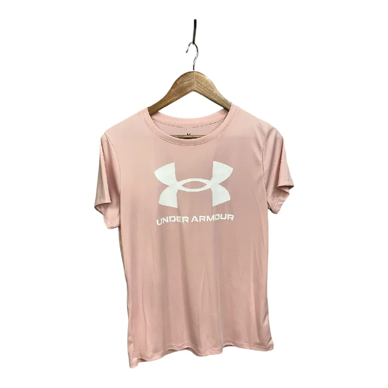 Athletic Top Short Sleeve By Under Armour In Pink, Size: M Sleek Men's Metallic