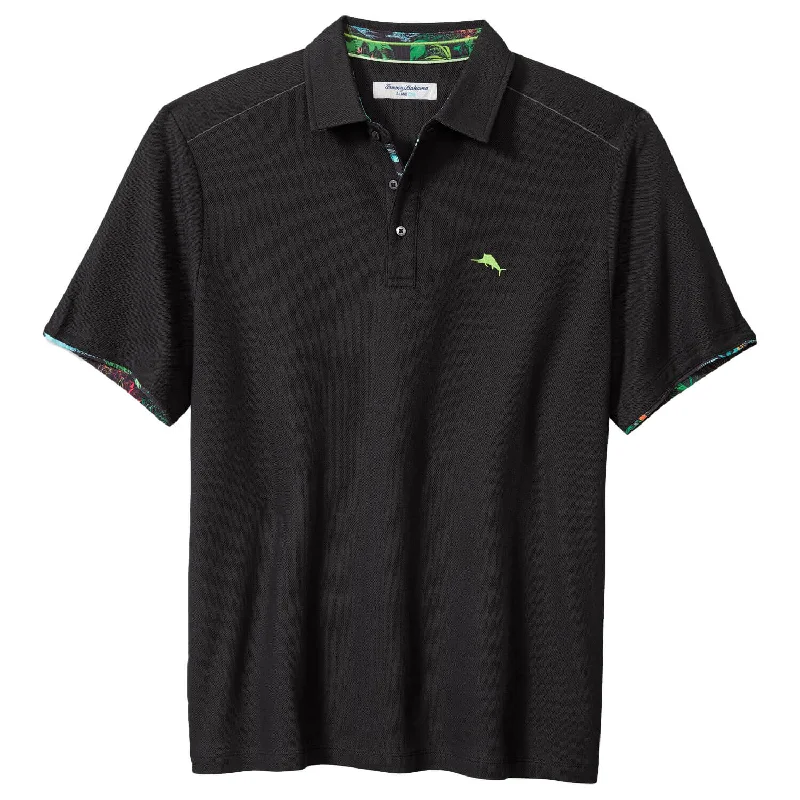 Tommy Bahama IslandZone Neon Shores Five O'Clock Polo Shirt - Black Stylish Men's Tropical Tommy Bahama IslandZone Neon Shores Five O'Clock Polo Shirt - Black Stylish Men's Tropical