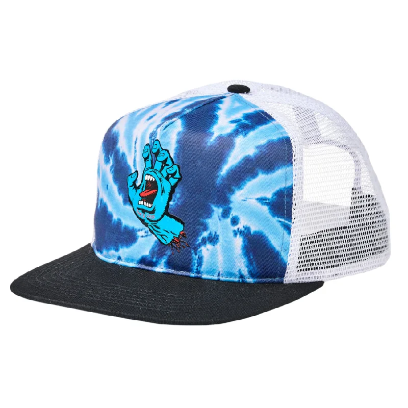 Santa Cruz Screaming Hand Front Mesh Trucker High Profile Men's Hat - Spider Navy/White Street Santa Cruz Screaming Hand Front Mesh Trucker High Profile Men's Hat - Spider Navy/White Street