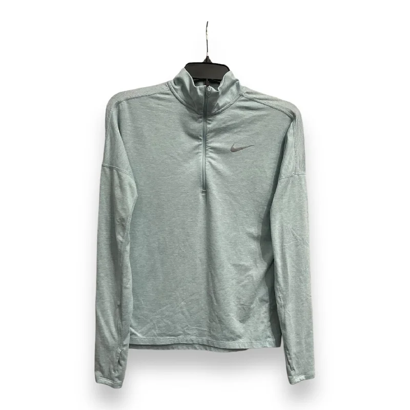 Athletic Top Long Sleeve Collar By Nike Apparel In Blue, Size: Xs Laid