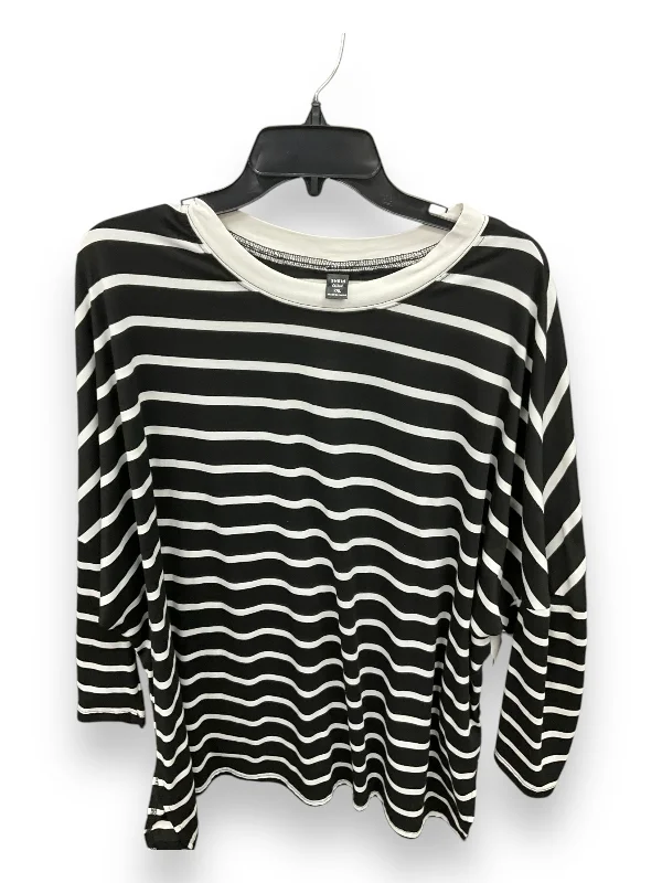 Top 3/4 Sleeve By Shein In Black & White, Size: 2x Tough Men's Tactical