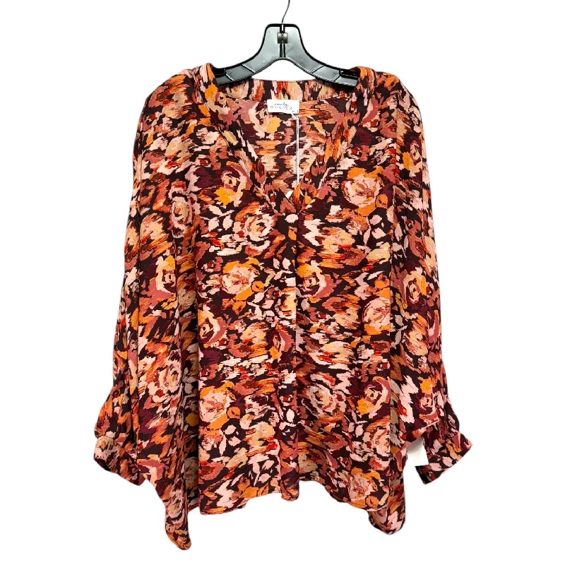 Top 3/4 Sleeve By Emily Wonder In Multi-colored, Size: L Traditional Men's Country