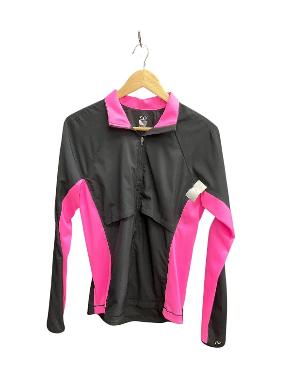 Athletic Jacket By Victorias Secret In Pinkblack, Size: M Streetwear Style