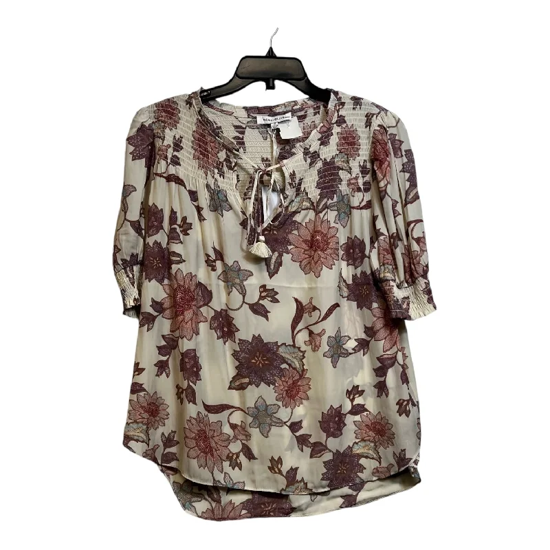 Top Short Sleeve By Rose And Olive In Flowered, Size: M Monochromatic Office Style