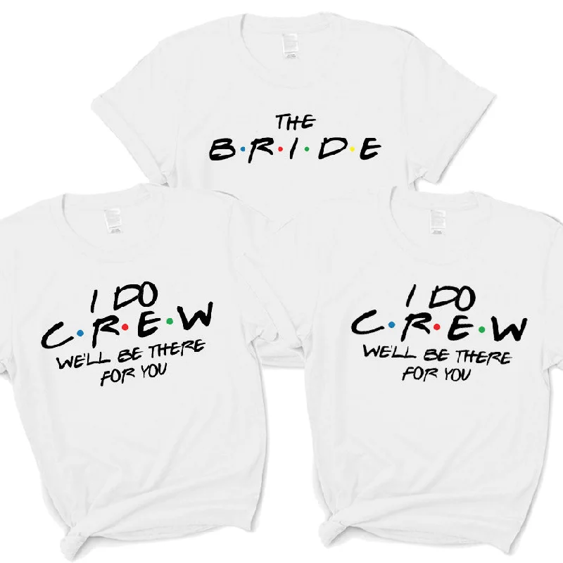 Bride & I Do Crew Friends White T-Shirts Sleek Men's Contemporary 