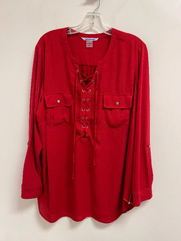Top Long Sleeve By Nygard Peter In Red, Size: 2x Elegant Men's Formal 