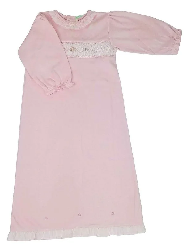 Pink Smocked Girl Daygown Refined Men's Hand