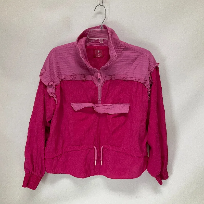 Athletic Jacket By Free People In Pink, Size: Xs Streetwear Style