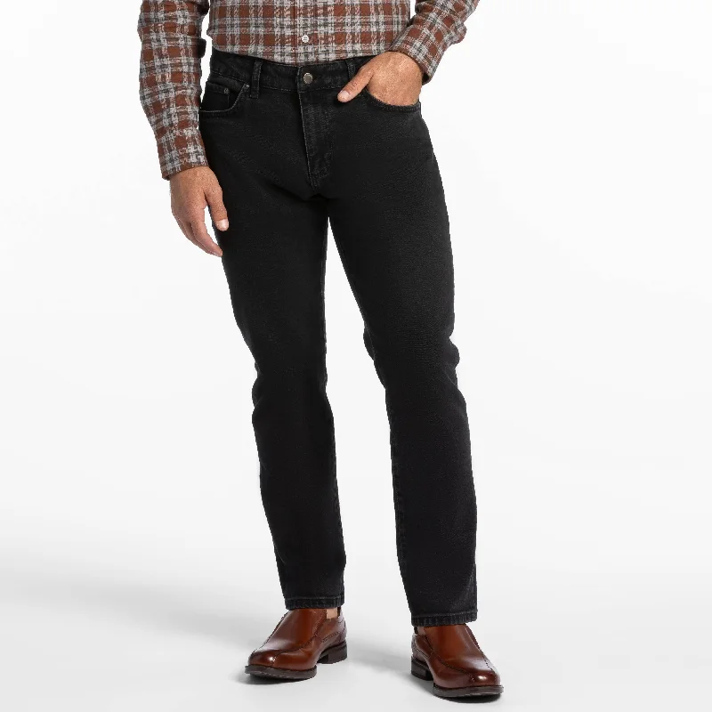 Washed Black Bull Denim Jeans Casual Men's Japanese 