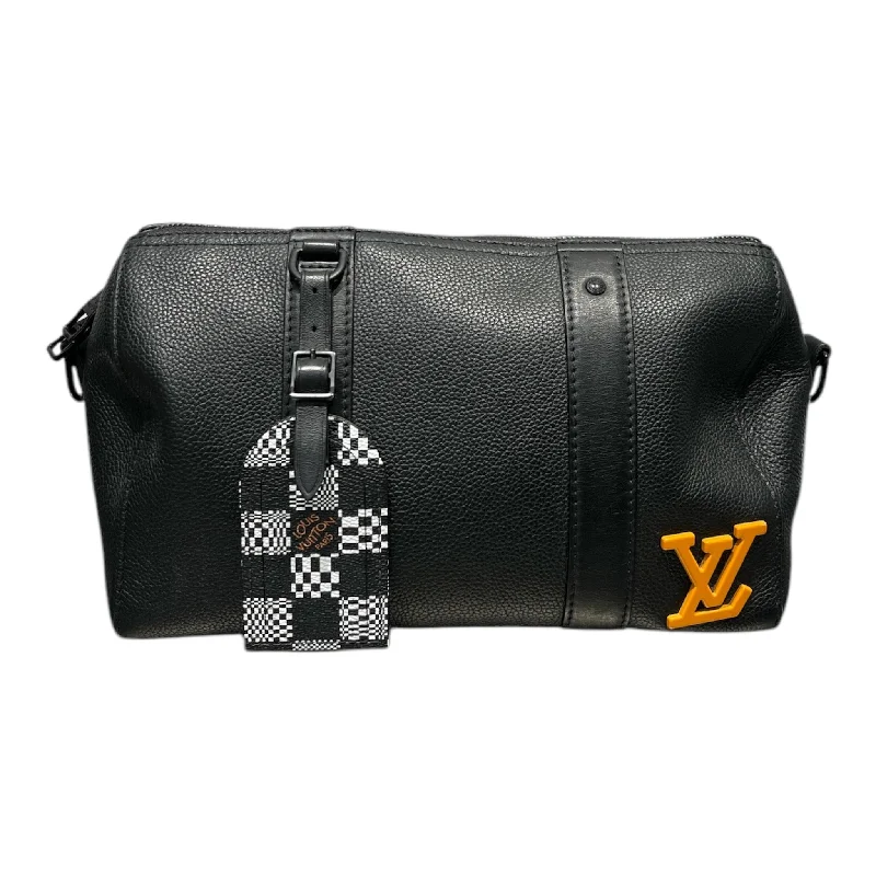 LOUIS VUITTON/Cross Body Bag/Leather/BLK/ORANGE LV Practical Men's Quick