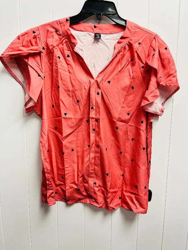 Top Short Sleeve By Shein In Black & Pink, Size: 1x Rugged Men's Outdoor 