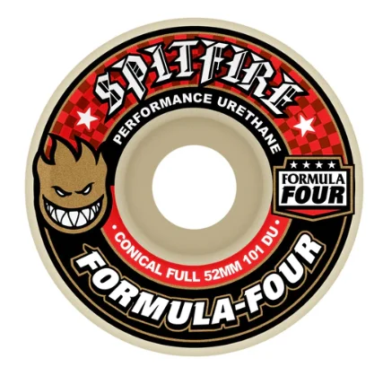Spitfire 101a Duro Formula Four Conical Full Skateboard Wheels - Multiple sizes Sleek Men's Contemporary 