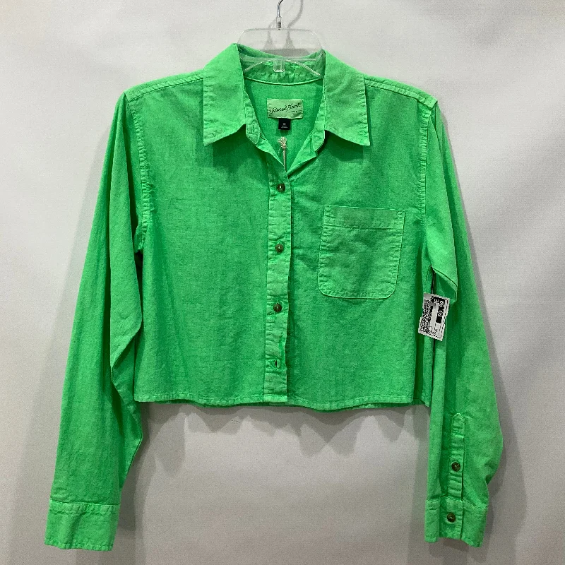 Green Top Long Sleeve Universal Thread, Size Xs Masculine Men's Thick