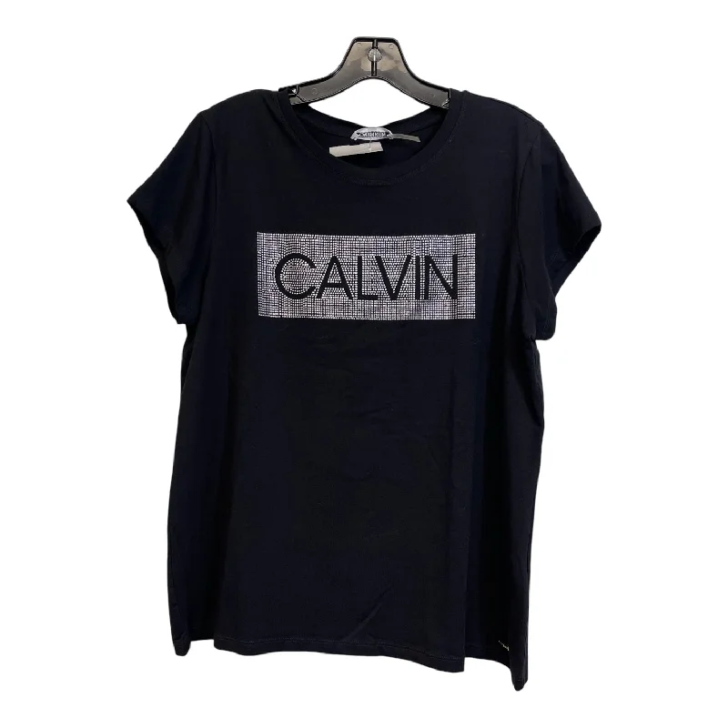Top Short Sleeve Basic By Calvin Klein In Black, Size: L Elegant Men's Formal 