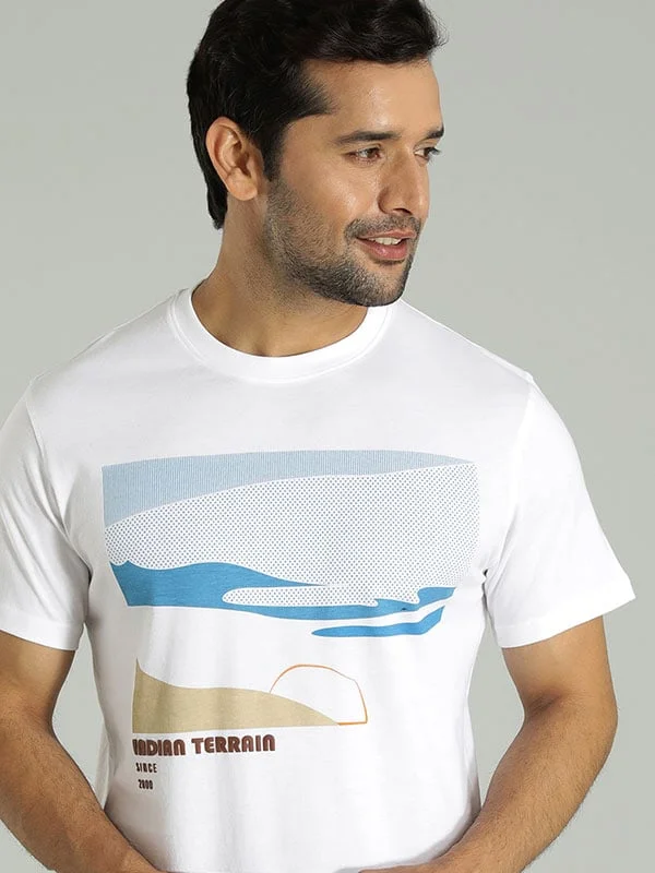 Men Graphic Crew Neck T-Shirt Street