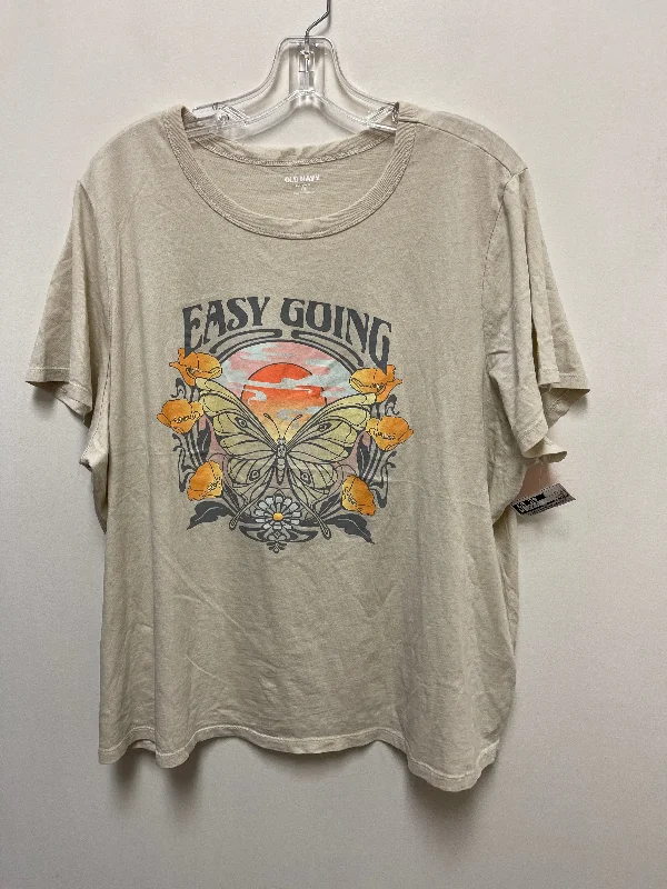 Top Short Sleeve By Old Navy In Cream, Size: 2x Luxurious Men's High