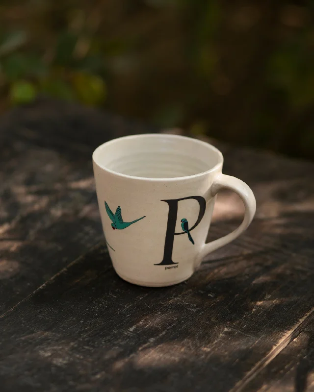 Alphabet P Mug - Stoneware Sporty Men's Tennis