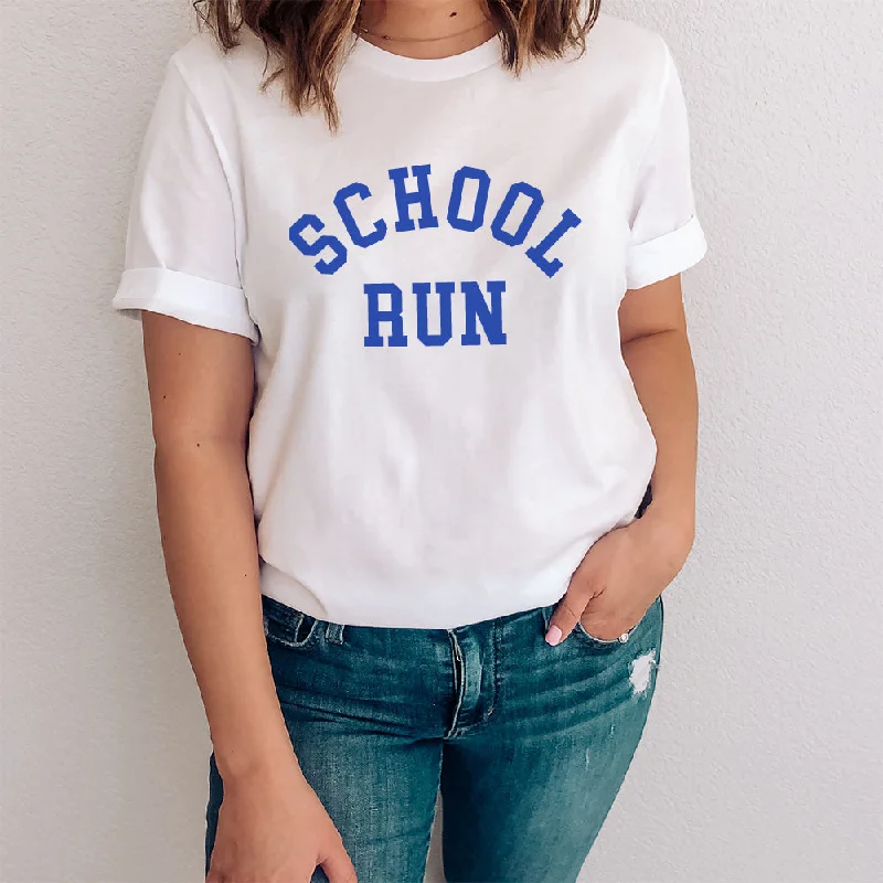 School Run College T-Shirt Practical Men's Quick