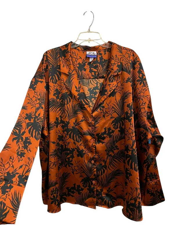 Top Long Sleeve By Clothes Mentor In Orange, Size: 3x Tough Men's Military